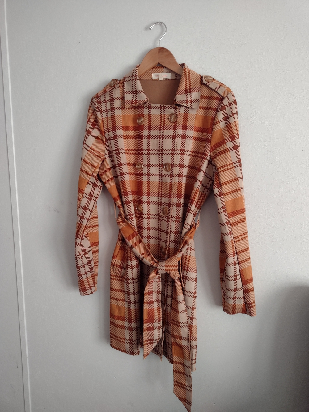 Solataire Super Soft Trench Coat Style Coat Medium